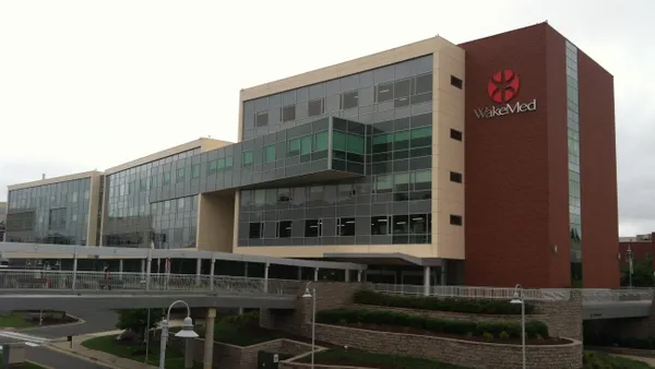 The outside of a WakeMed hospital in 2014.