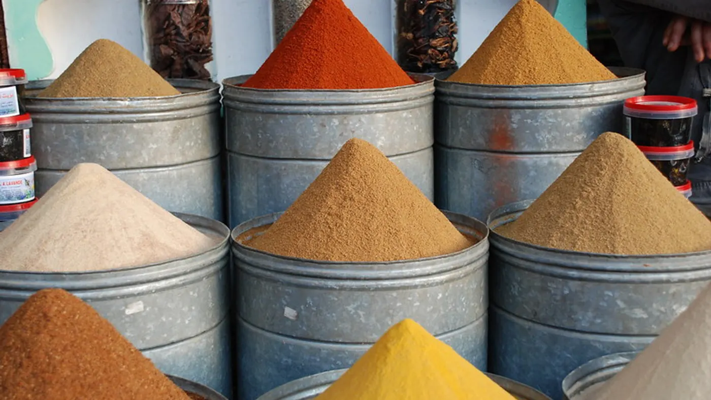 Spices for sale at the Souk in Marrakesh