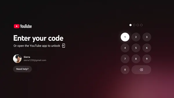 YouTube CTV lock