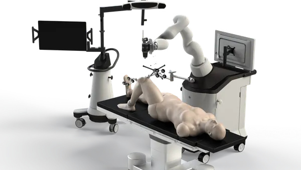 A photo of Monogram Orthopedics' surgical robot.