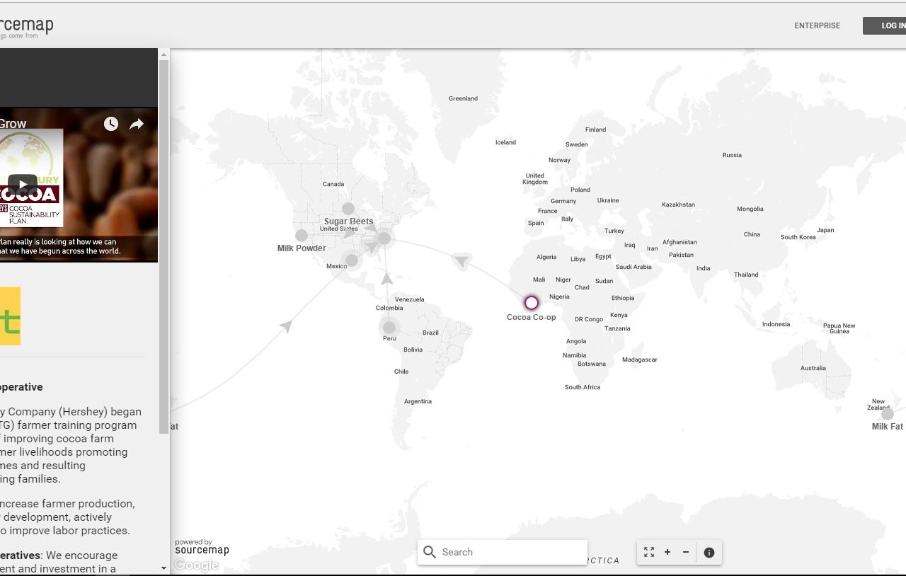 Hershey traceability map