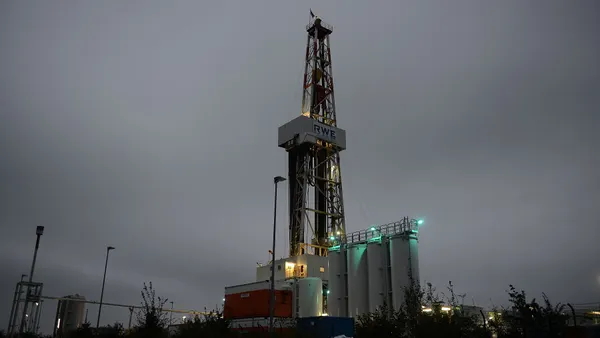 A gas drilling rig.