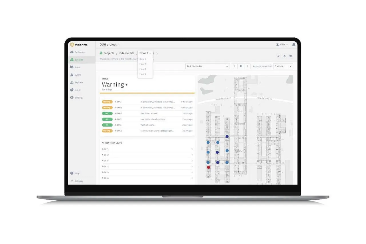 A mockup of TokenMe's software.