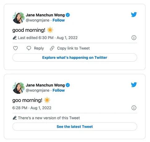 Edited tweets