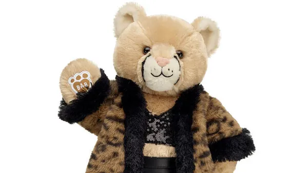 The Cuddly Cougar bear for Build-A-Bear's ‘After Dark’ Valentine’s Day Collection