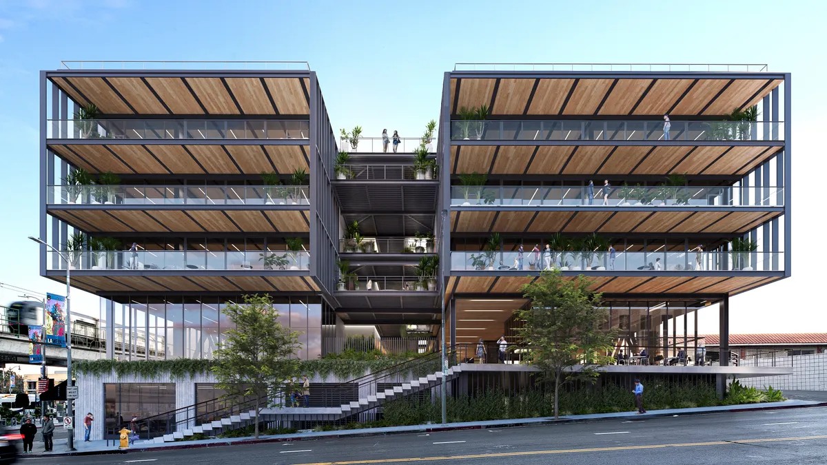 Shawmut is using cross-laminated timber (CLT), pieces of wood fit together "like a jigsaw puzzle" with less environmental impact than other materials.