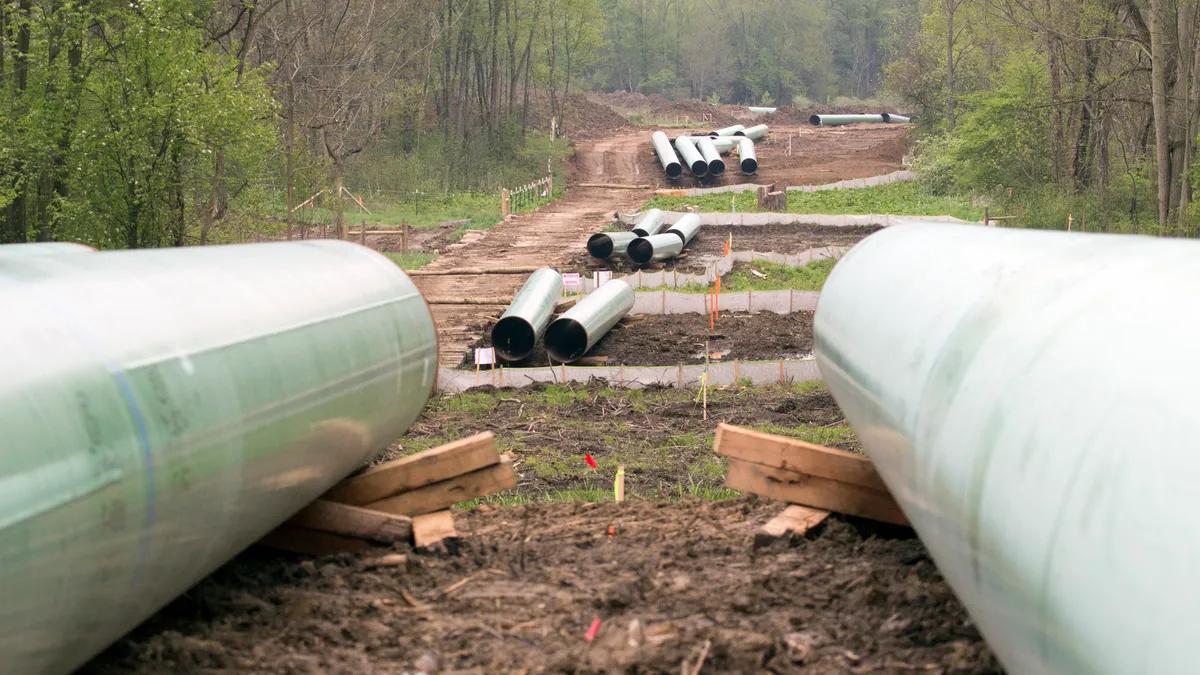 Photograph of pipeline construction project.