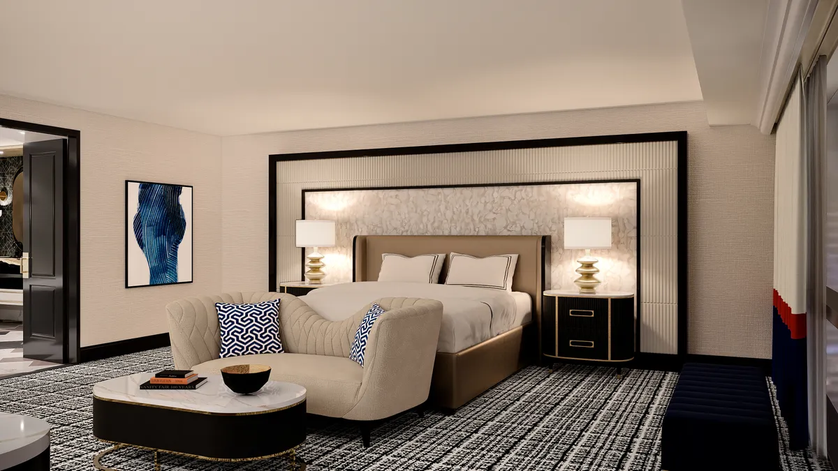 Rendering of a hotel room