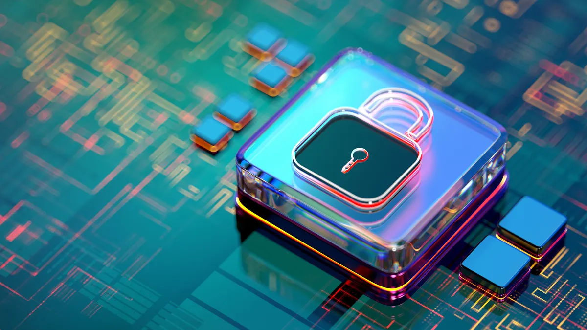 Cybersecurity lock.