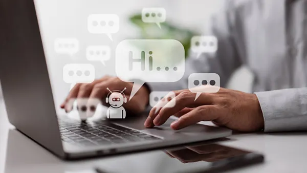 Person using AI-generated chatbot