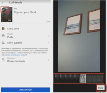 YouTube Shorts thumbnails