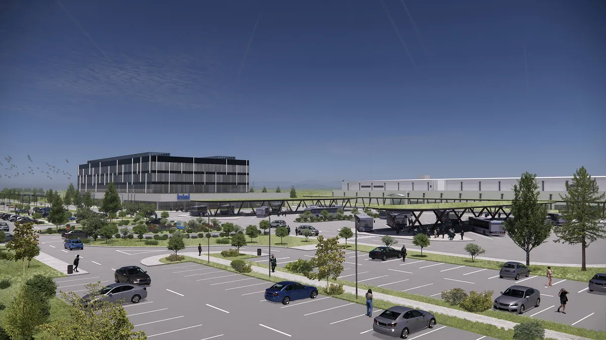 A rendering of Intel's upcoming plant in Wrocław, Poland.