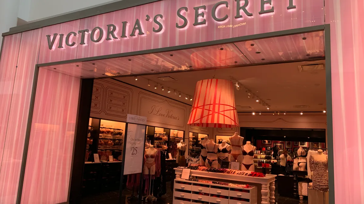 A Victoria's Secret storefront in a mall