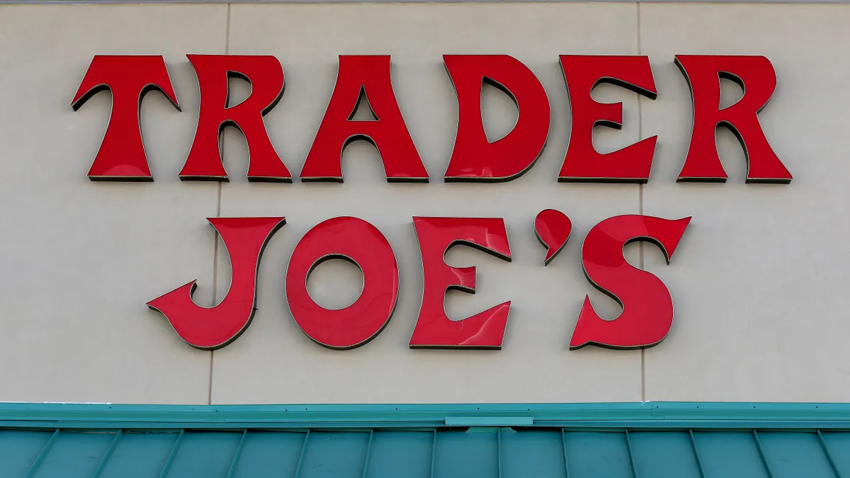 The Trader Joe's sign is seen during the grand opening of a Trader Joe's on October 18, 2013 in Pinecrest, Florida.