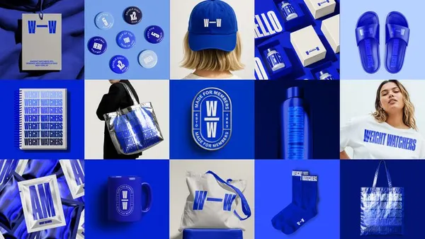A collage of products featuring Weight Watchers' new logo