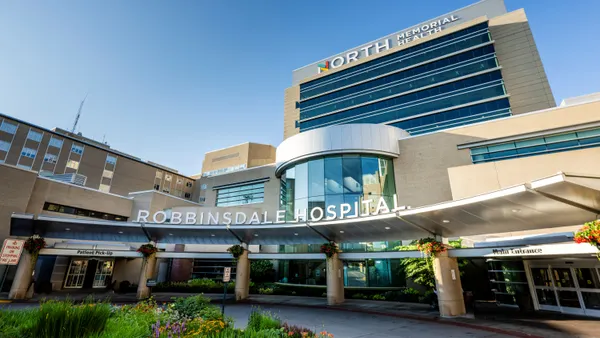 The facade of North Memorial Health Robbinsdale Hospital.