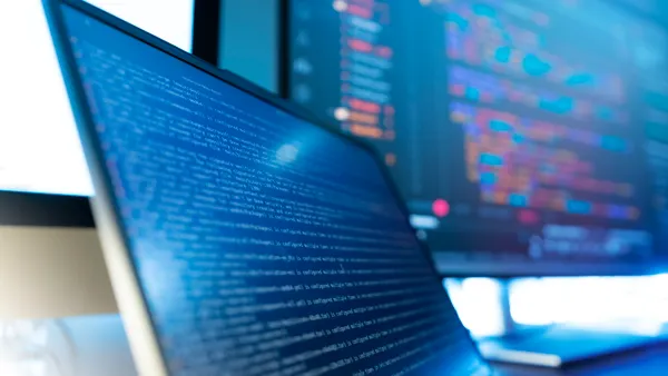 Code on screens