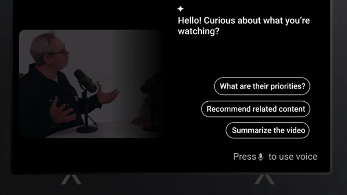 YouTube conversational AI on TV