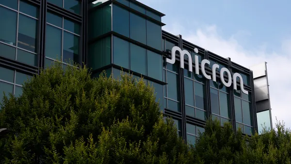 logo for Micron Technology is posted at their headquarters