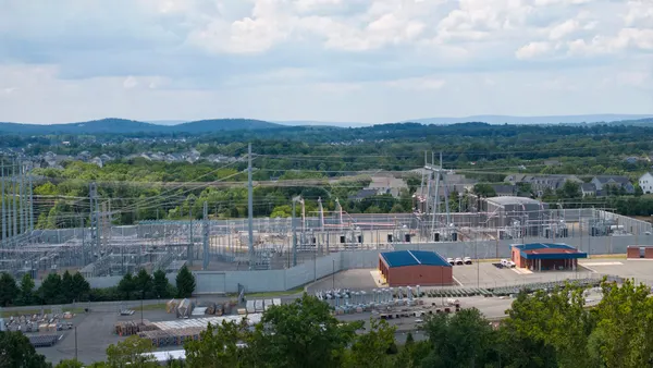 A large electric substation.