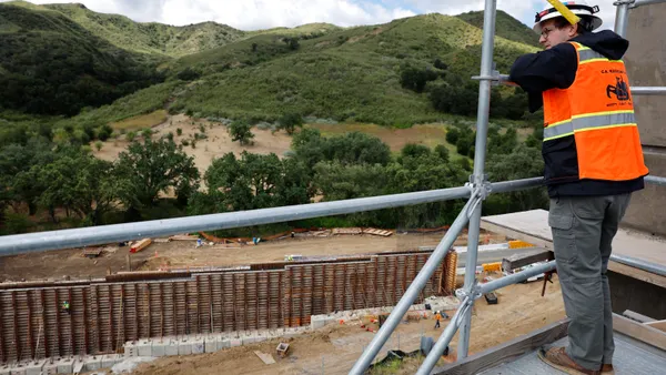 Construction continues of the Wallis Annenberg Wildlife Crossing