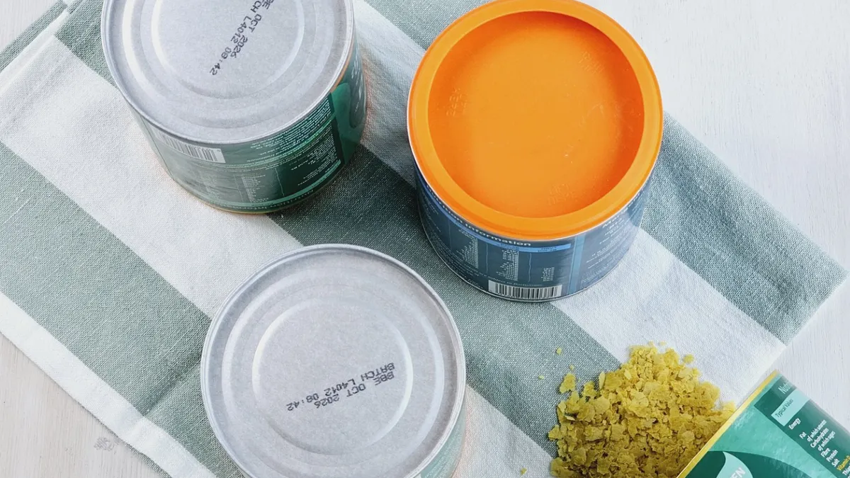 Top view of paper-based food cans made by Sonoco