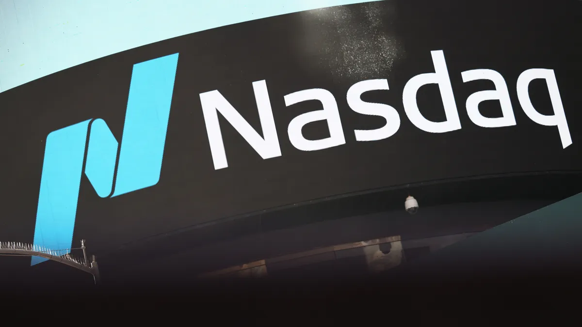 The Nasdaq MarketSite is seen on October 12, 2022 in New York City.