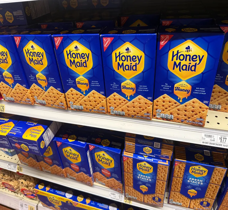 Boxes of Honey Maid graham crackers at a Washington D.C. area grocery store.