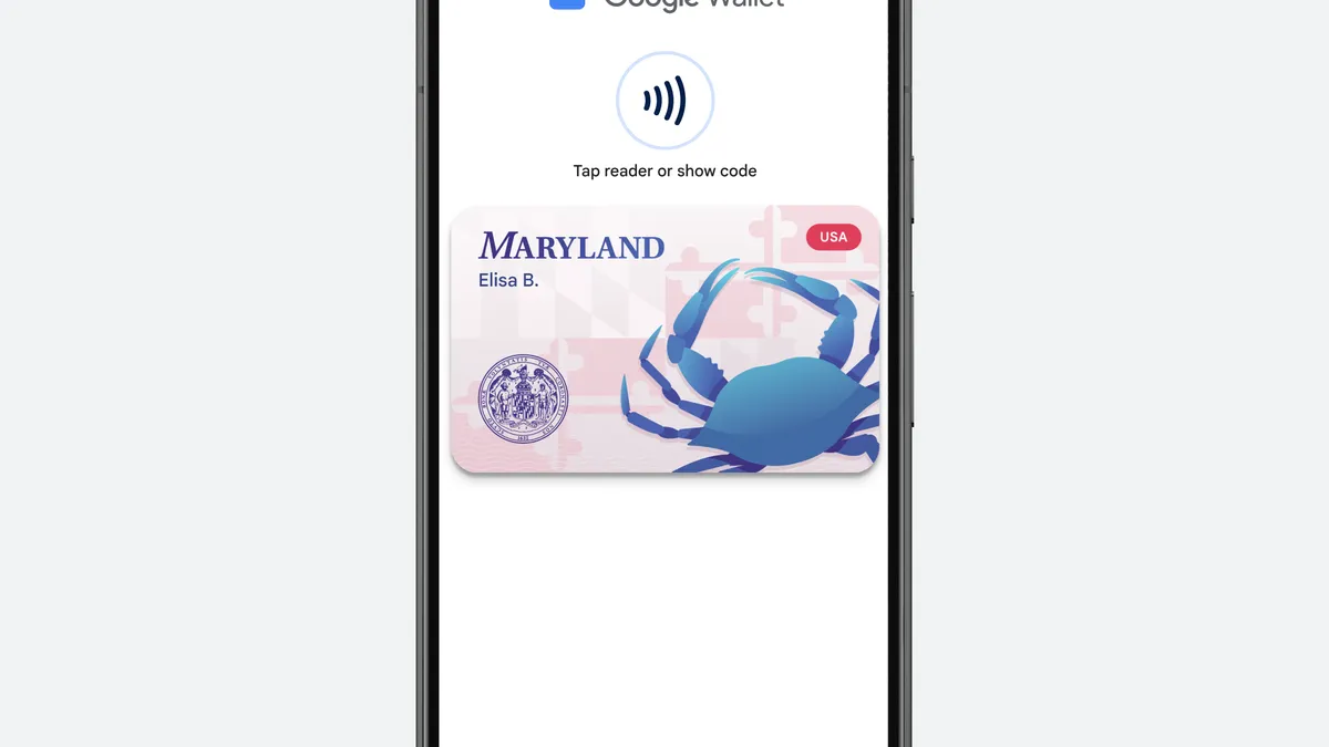 Smartphone with Maryland transit image