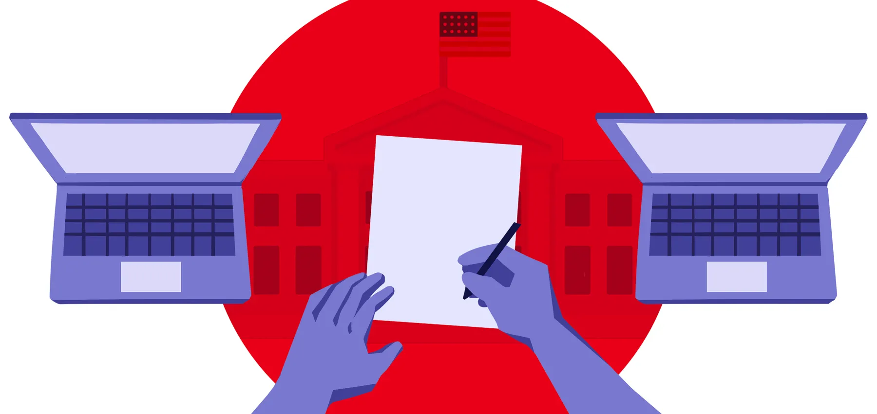 Illustration depicting policy efforts to address the digital divide.