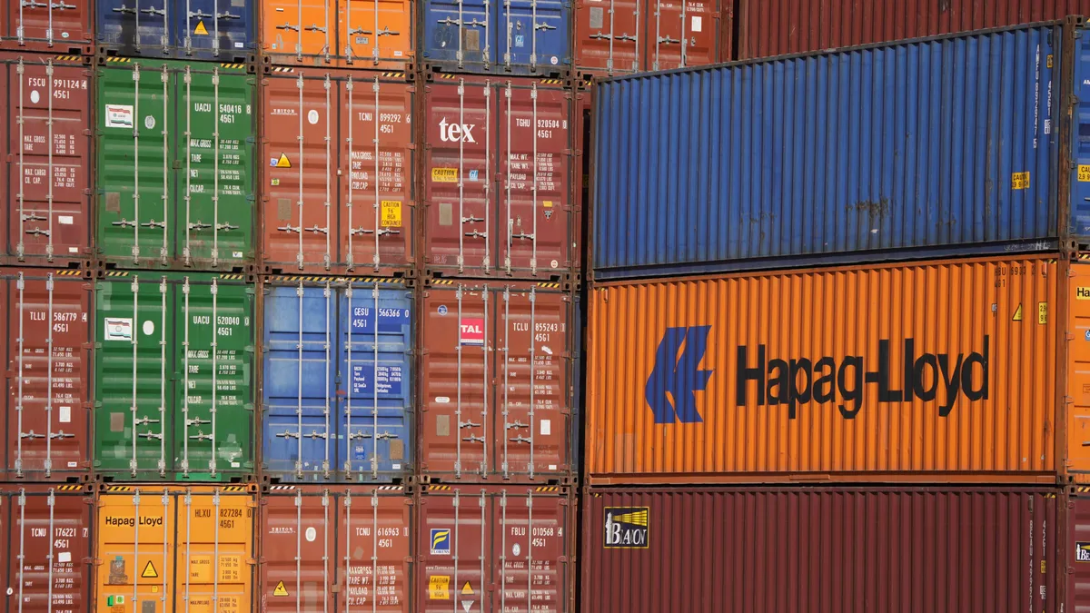 Stacked containers.