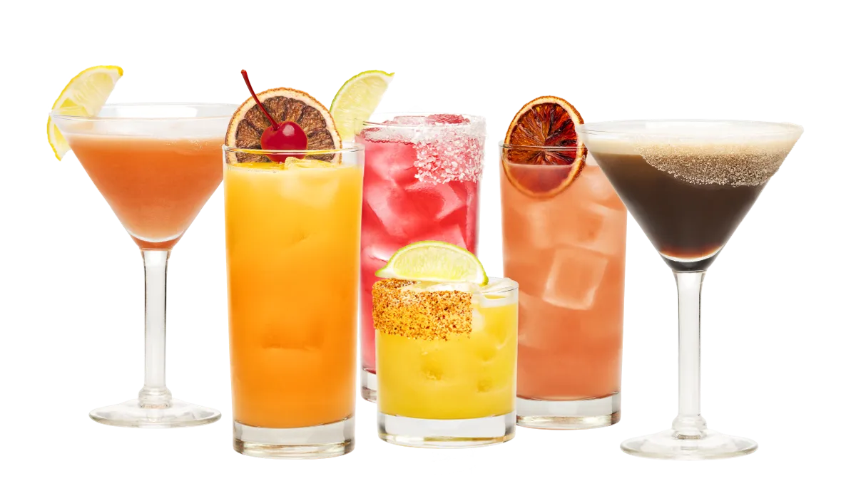 An image of six different cocktails from Walk-On's