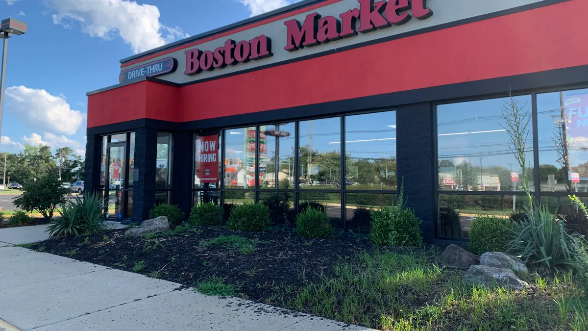 A Boston Market storefront is shown.