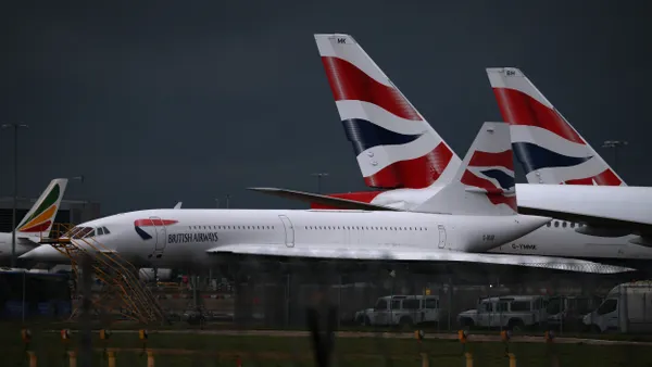 British Airways plane on a runway at Heathrow