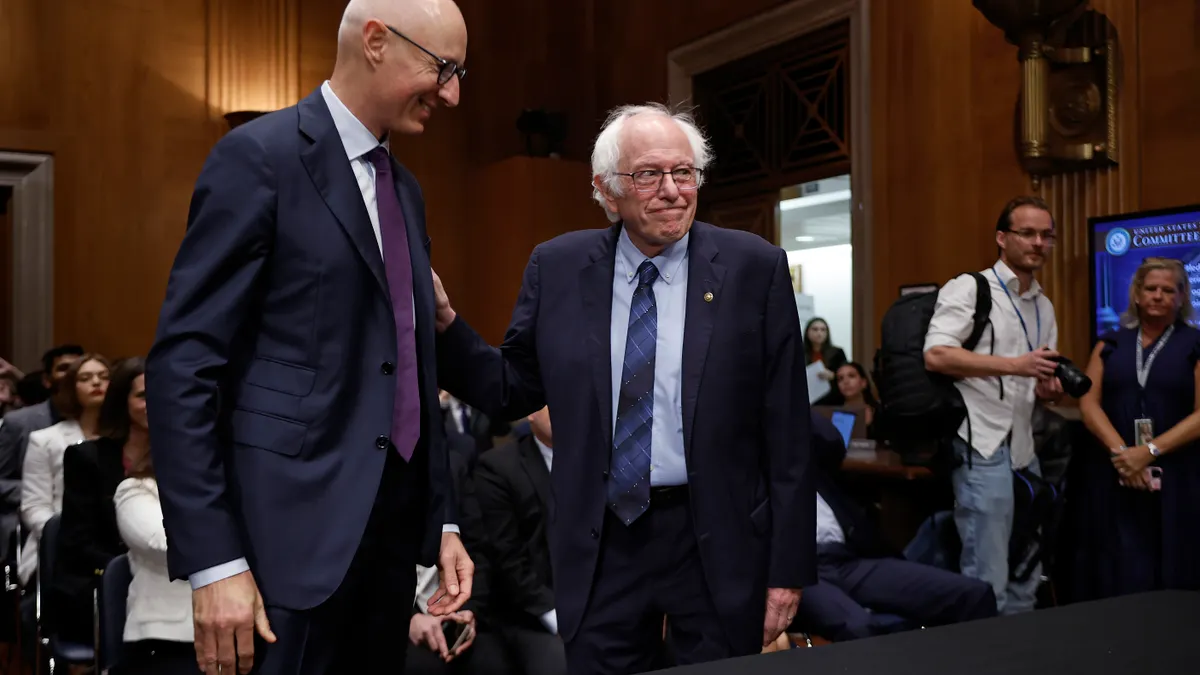 Sen. Bernie Sanders and Novo Nordisk CEO lars jorgensen