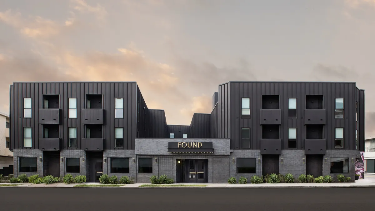 The exterior of the Found Santa Monica hotel, part of the Series by Marriott collection brand.