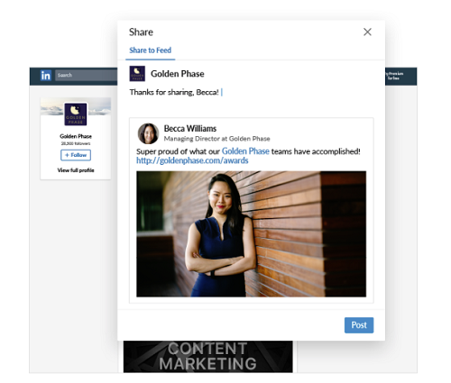New LinkedIn Page functions [screenshots]