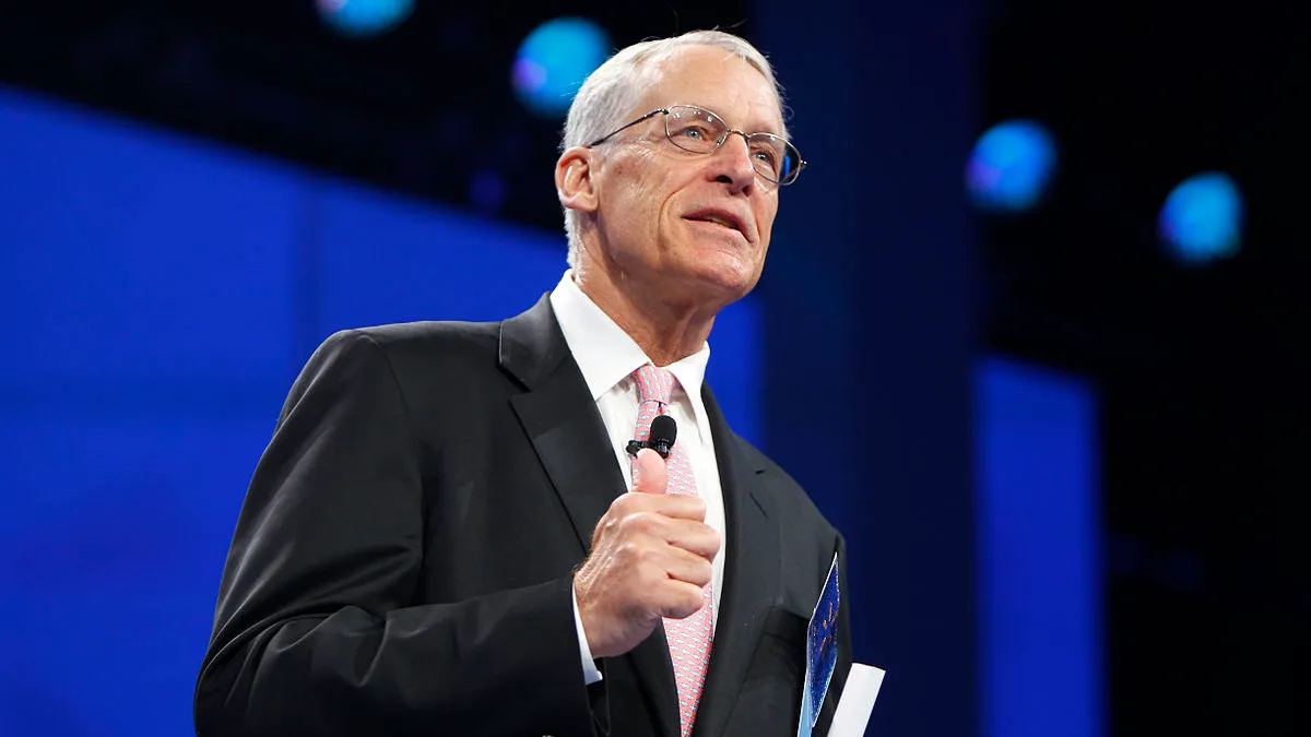 Rob Walton speaks to shareholders at the 2011 Walmart Shareholders Meeting in Fayetteville, Arkansas.