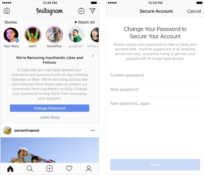 Instagram fake removals notification
