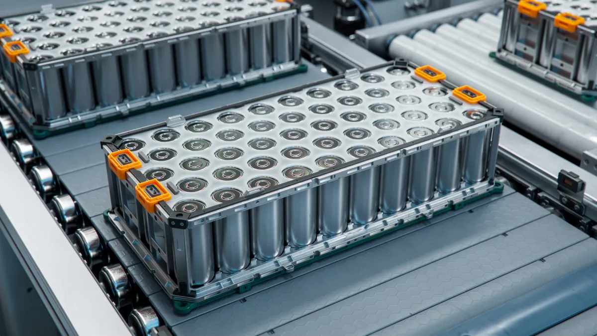 A lithium battery for EVs.