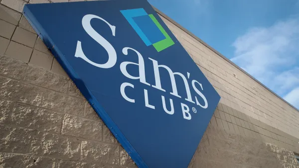 A sign hangs outside a Sam's Club store.