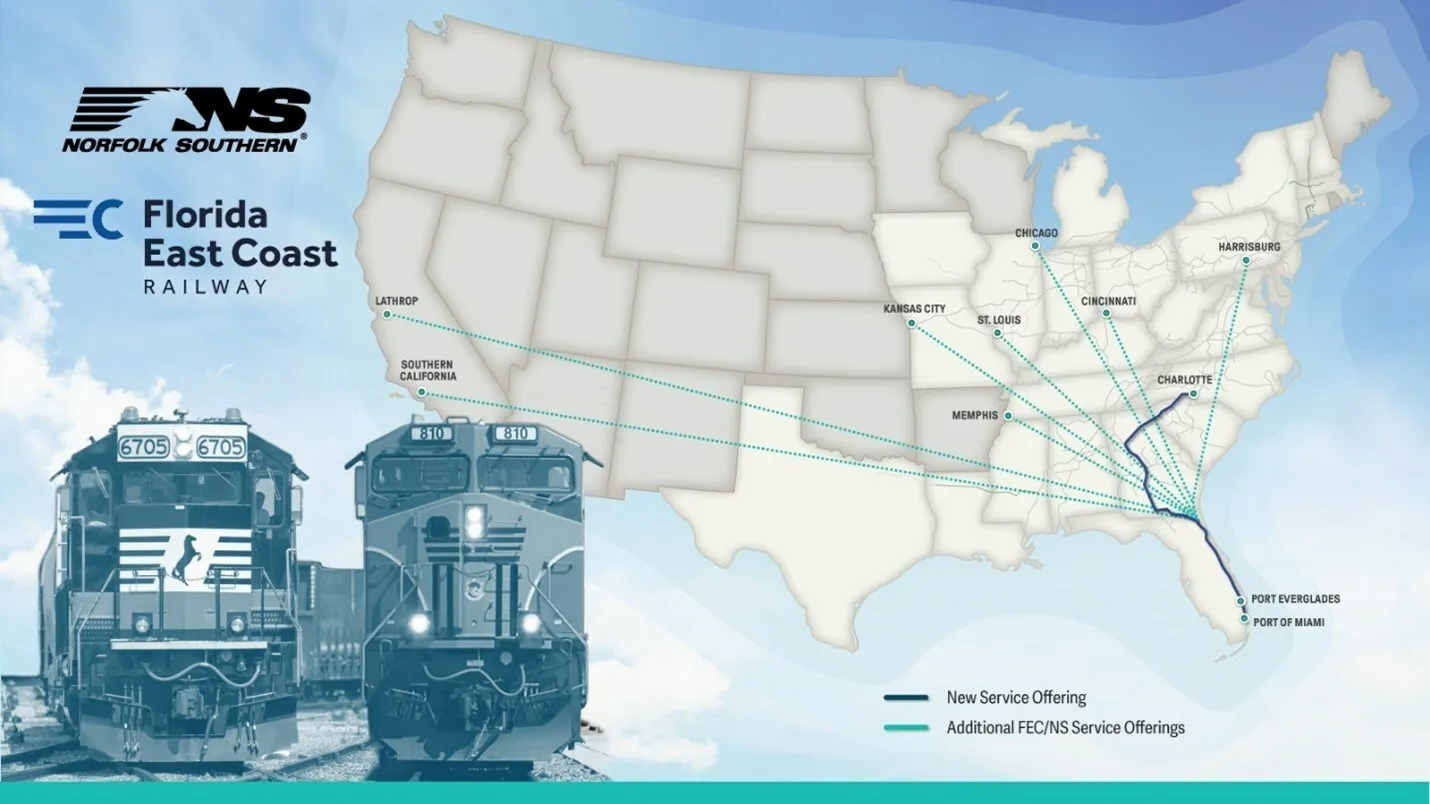 Norfolk Southern Florida East Coast Railway map