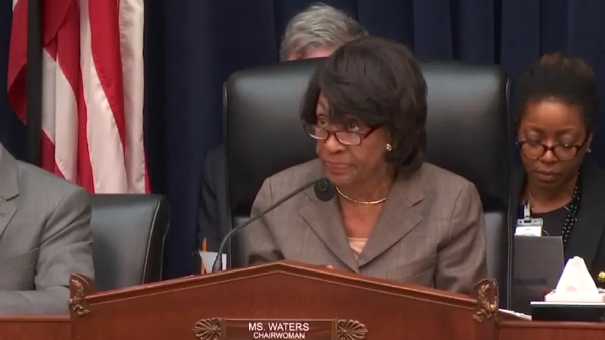 House Financial Services Committee Chairwoman Maxine Waters questions former Wells Fargo CFO Tim Sloan