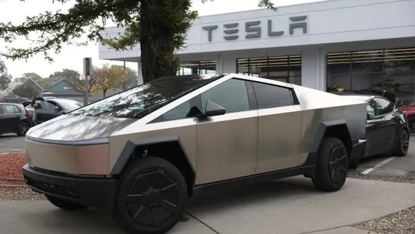 A Cybertruck outside a California Tesla dealership on Dec. 20, 2024
