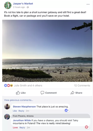 Facebook's 'things in common' tags in action