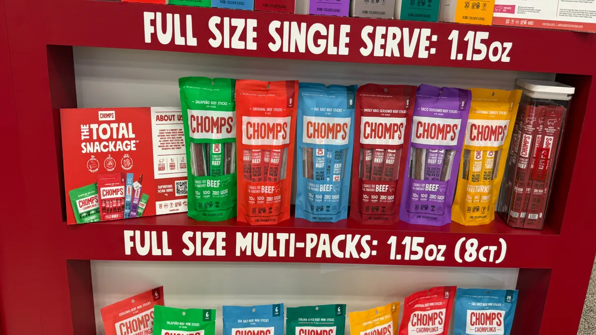A display with Chomps meat sticks.
