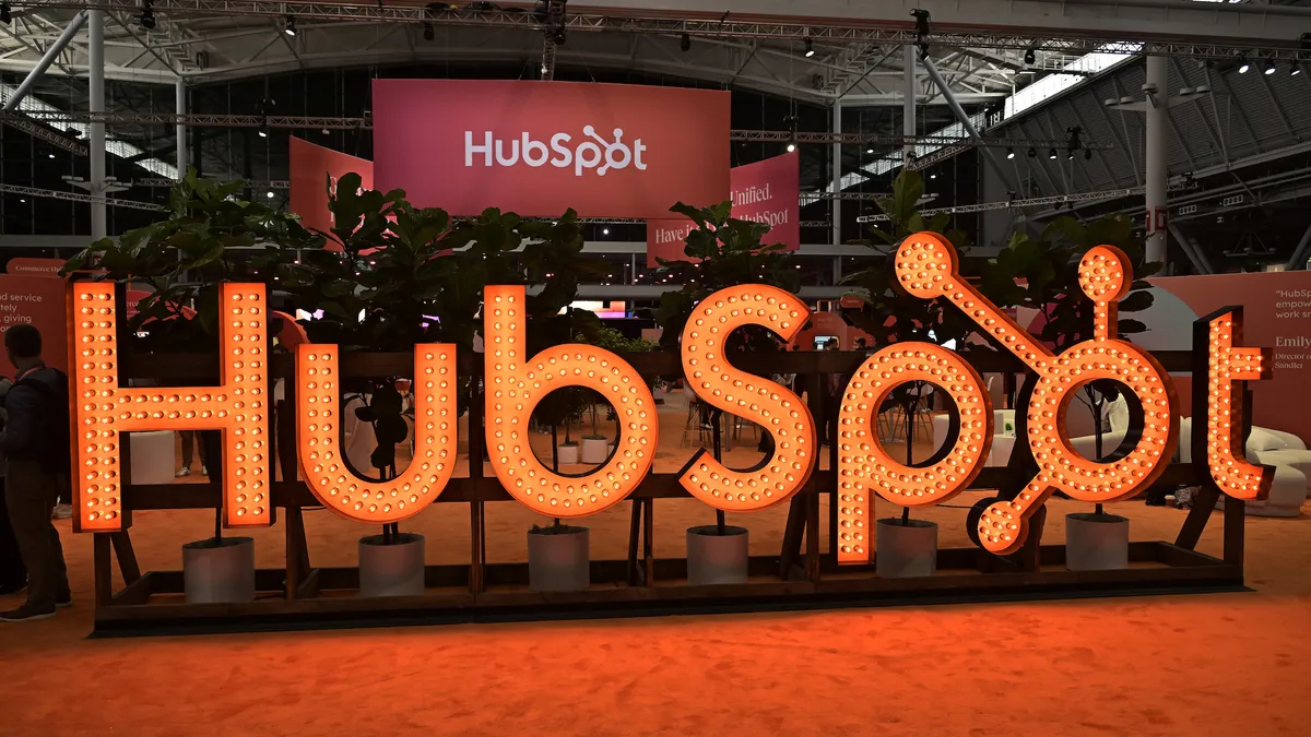 A picture of Hubspot's logo during their conference in 2024