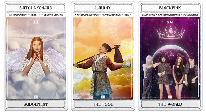 YouTube tarot card experience