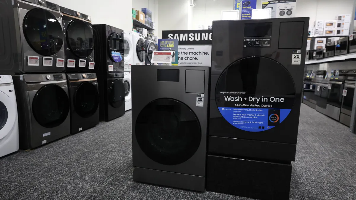 Samsung products are seen on a salesroom floor