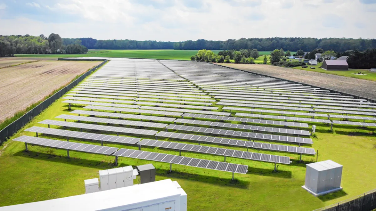 A field of solar panels.